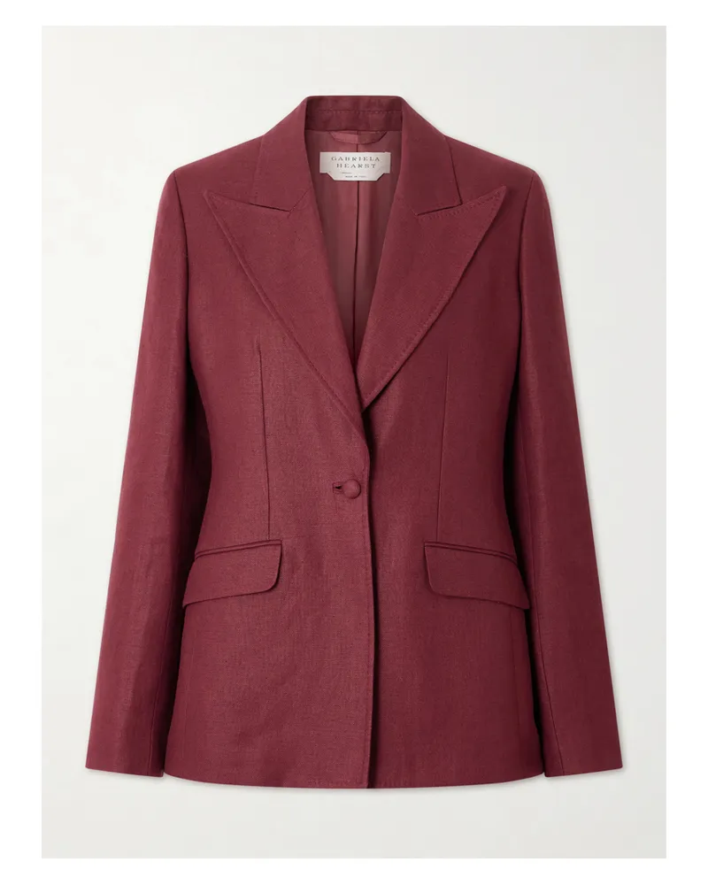 Gabriela Hearst Levia Linen-twill Blazer - Burgundy Burgundy