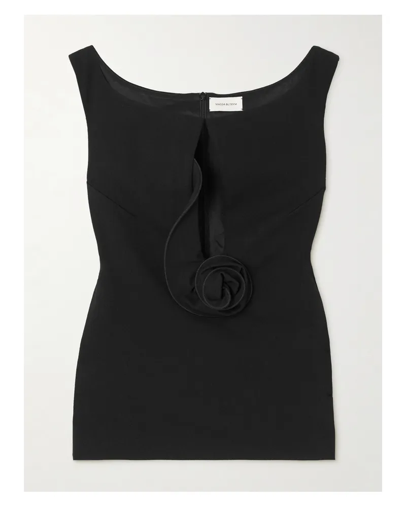 Magda Butrym Ärmelloses Oberteil Aus Stretch-wolle Mit Cut-out Und Applikation - Schwarz Schwarz