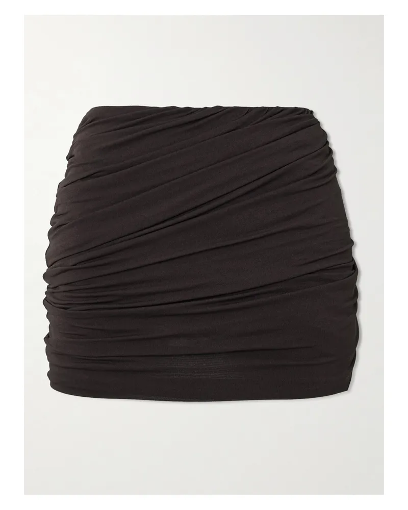 Rick Owens Luna Minirock Aus Gerafftem Stretch-jersey - Braun Braun