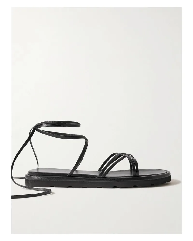 Gianvito Rossi Jane Sandalen Aus Leder Zum Binden - Schwarz Schwarz