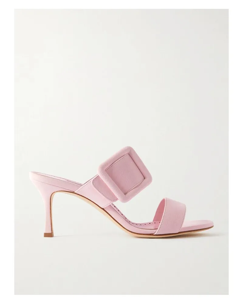Manolo Blahnik Gable 70 Mules Aus Veloursleder Mit Schnalle - Pink Pink