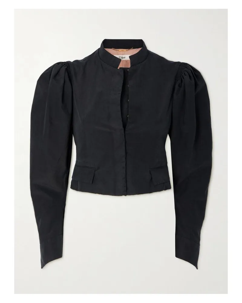 Chloé Jacke Aus Einer Baumwoll-seidenmischung - Schwarz Schwarz