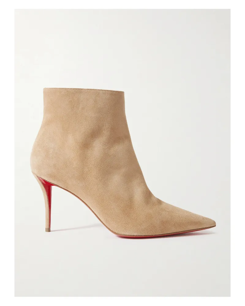 Christian Louboutin So Apostropha 80 Ankle Boots Aus Veloursleder - Braun Braun