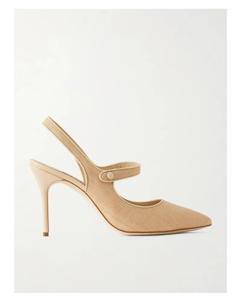 Manolo Blahnik Campari 90 Slingback-pumps Aus Veloursleder - Neutral Neutral