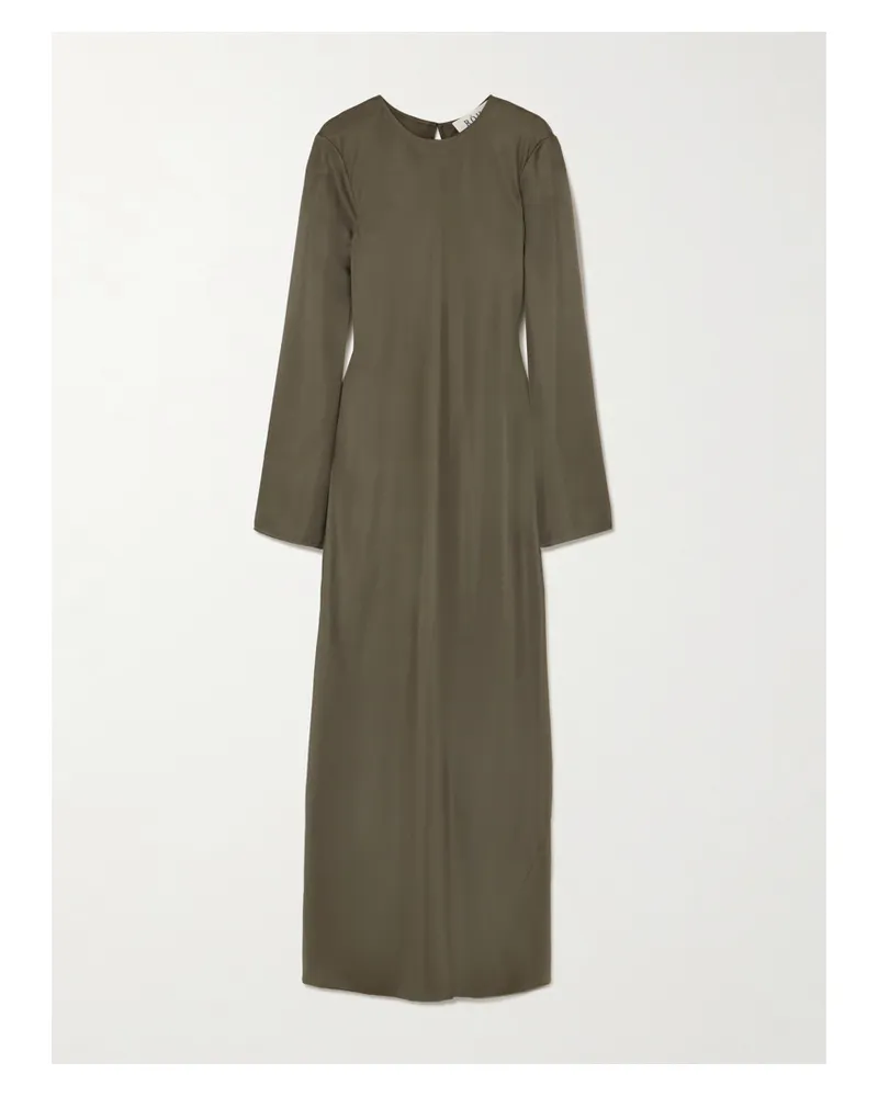 Róhe Maxikleid Aus Seiden-twill - Braun Braun