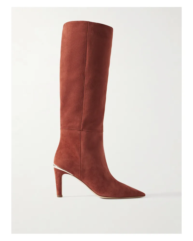 Gabriela Hearst Aura Kniehohe Stiefel Aus Veloursleder - Burgunder Burgunder