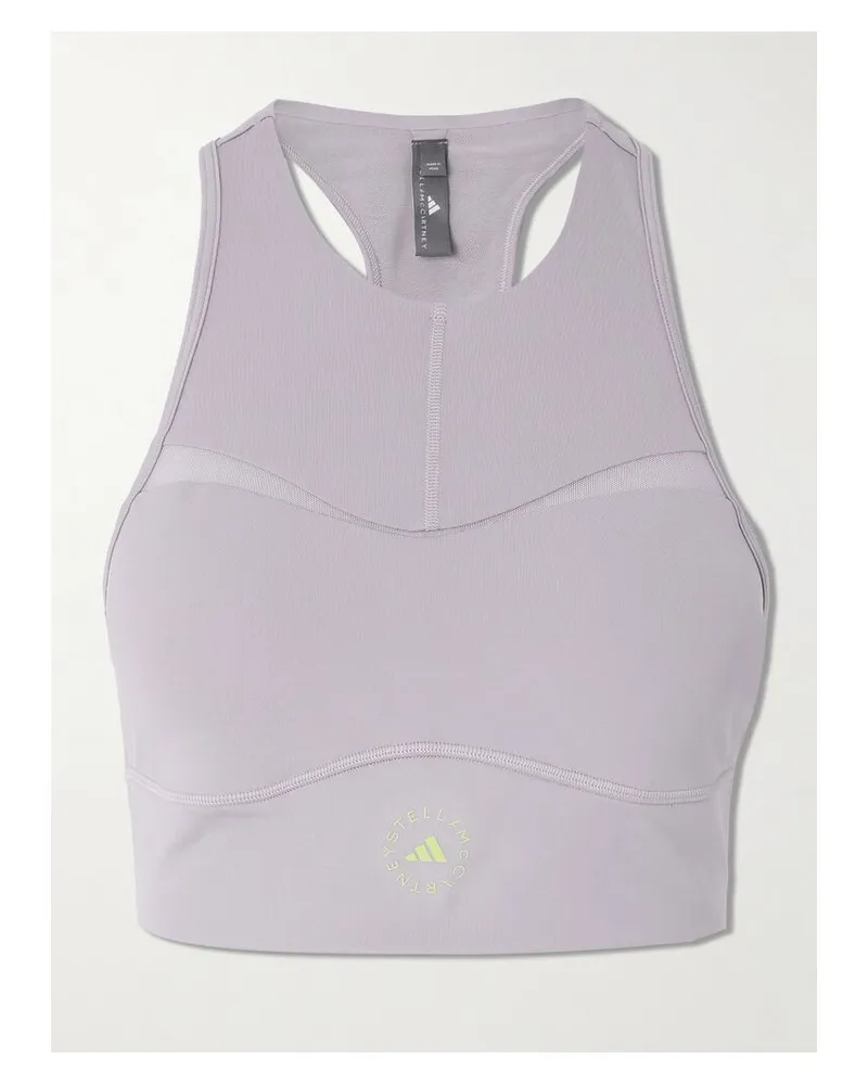 adidas Truepurpose Sport-bh Aus Recyceltem Stretch-jersey Mit Perforationen Und Logoapplikation - Grau Grau