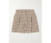 Haina Shorts Aus Seersucker Aus Einer Baumwollmischung Mit Gingham-karo Und Bundfalten - Braun