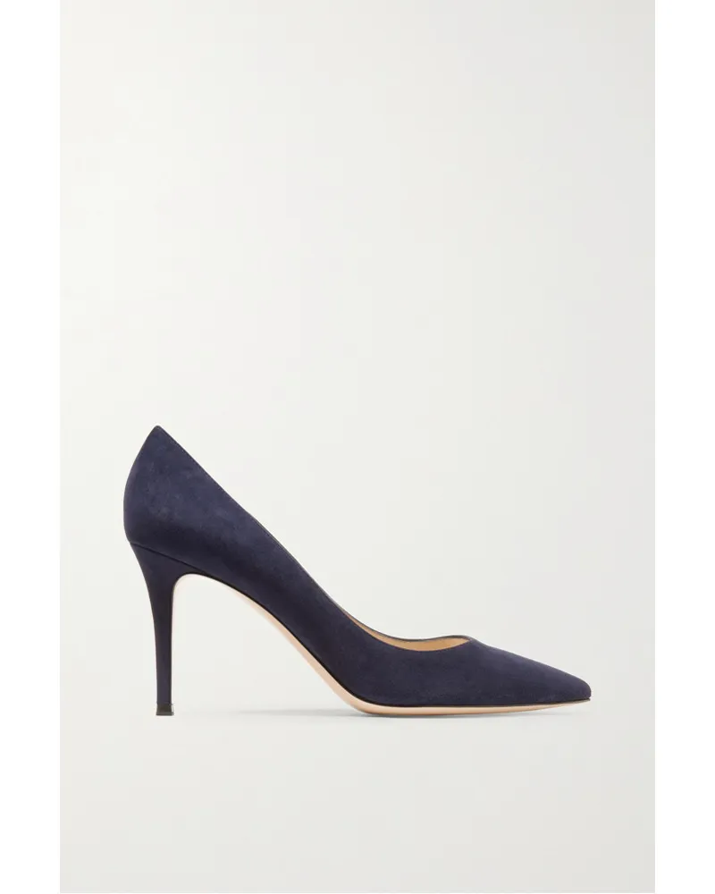 Gianvito Rossi 85 Pumps aus Veloursleder Blau