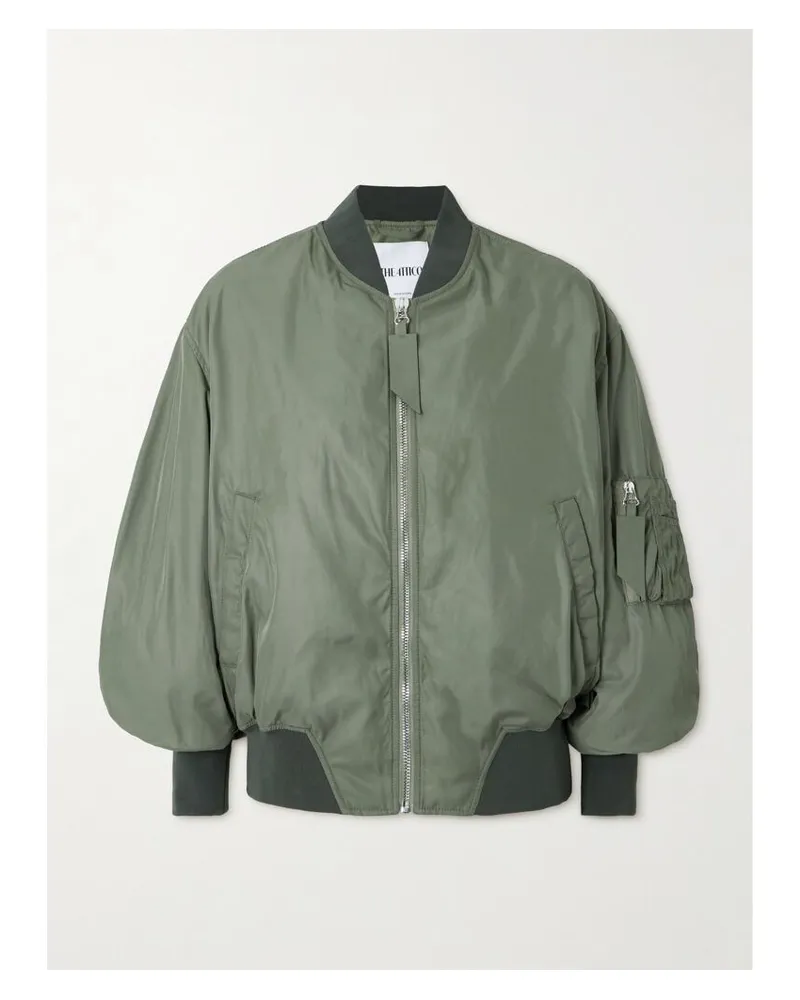 ATTICO Wattierte Bomberjacke Aus Glänzendem Twill - Grün Grün