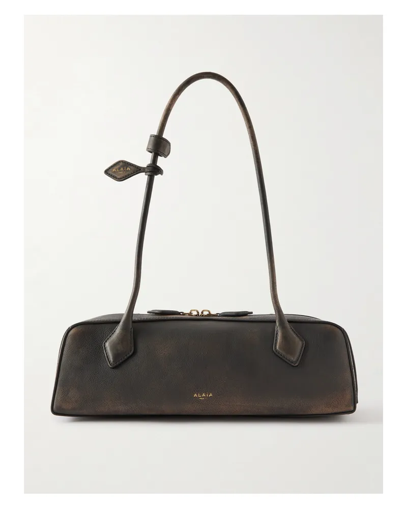 Alaïa Le Teckel Mittelgroße Schultertasche Aus Strukturiertem Leder - Braun Braun