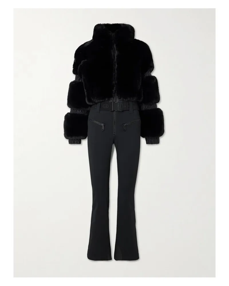 GOLDBERGH Lieke Skianzug Aus Faux Fur Mit Gürtel - Schwarz Schwarz