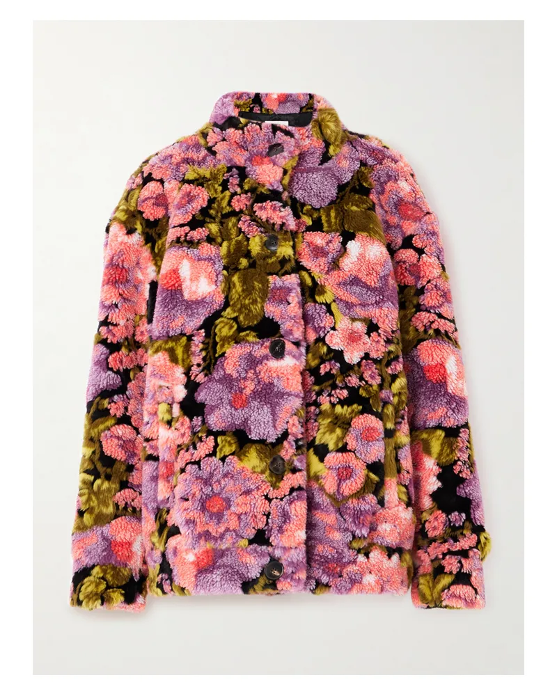Dries van Noten Jacke Aus Fleece Mit Blumenprint - Pink Pink