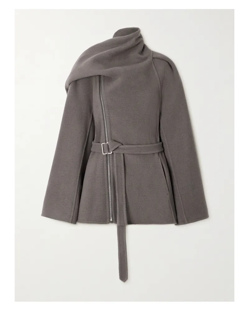 Rick Owens Jacke Aus Kaschmir Mit Gürtel Und Schal - Braun Braun