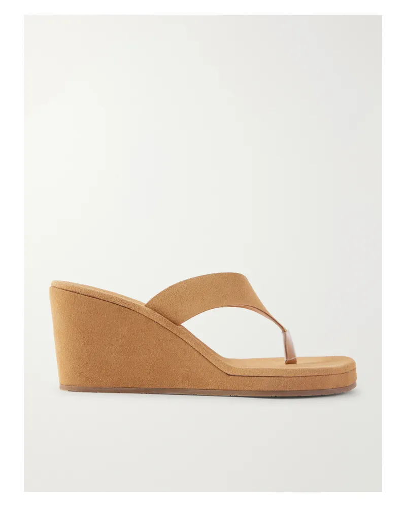 Ancient Greek Sandals Charys Suede Wedge Sandals - Brown Brown