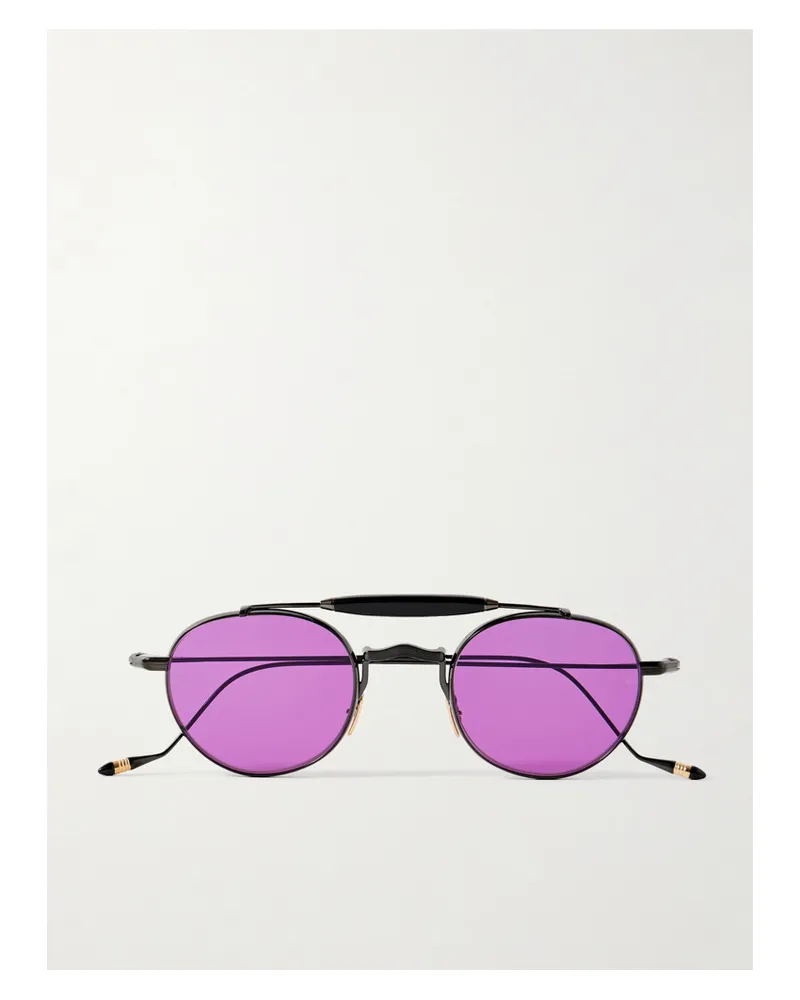 Jacques Marie Mage Dasan Sonnenbrille Mit Rundem Rahmen Aus Beta-titan - Schwarz Schwarz