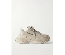 Triple S Sneakers Aus Kunstleder, Nubukleder Und Mesh Mit Logostickerei - Neutral