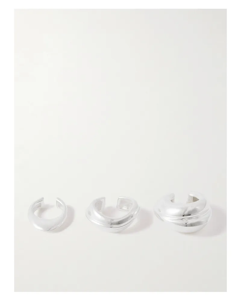 Completedworks Set Aus Drei Versilberten Ear Cuffs Silber
