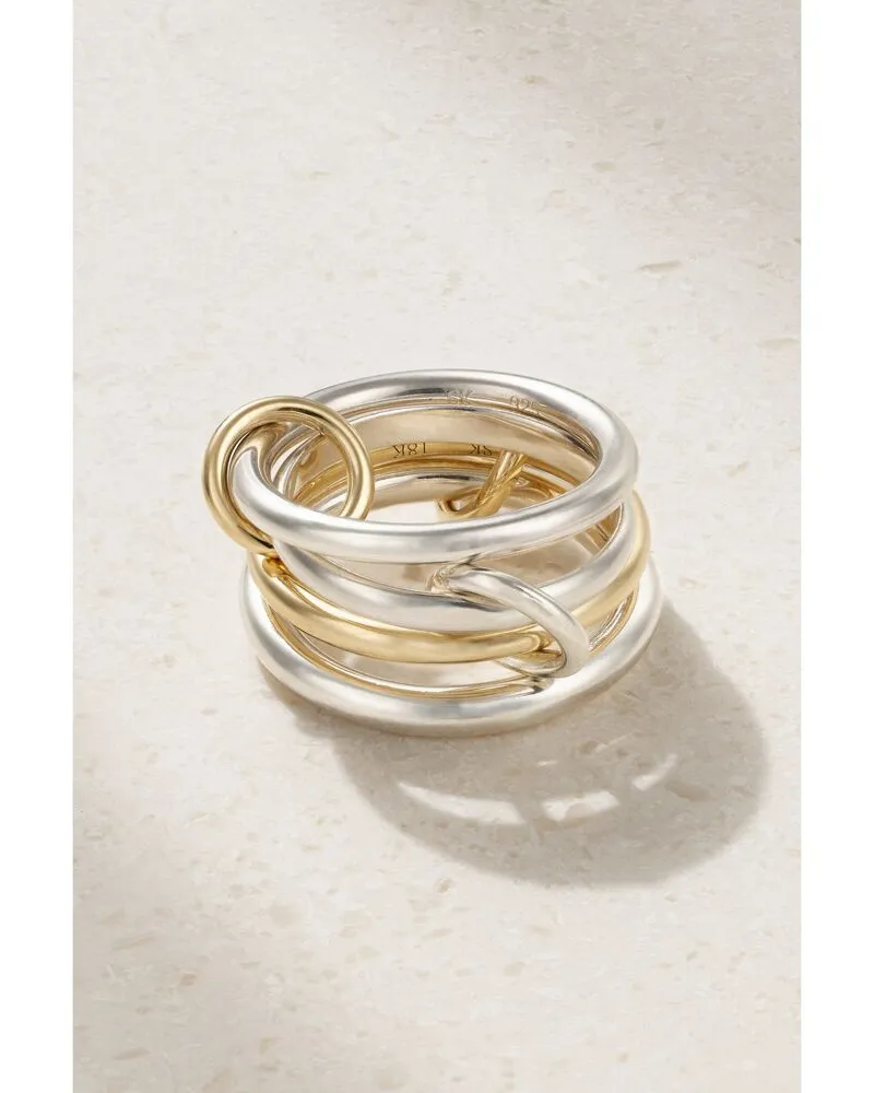 Spinelli Kilcollin Cancer Set Aus Vier Ringen Aus 18 Karat Gold Und Sterlingsilber Gold