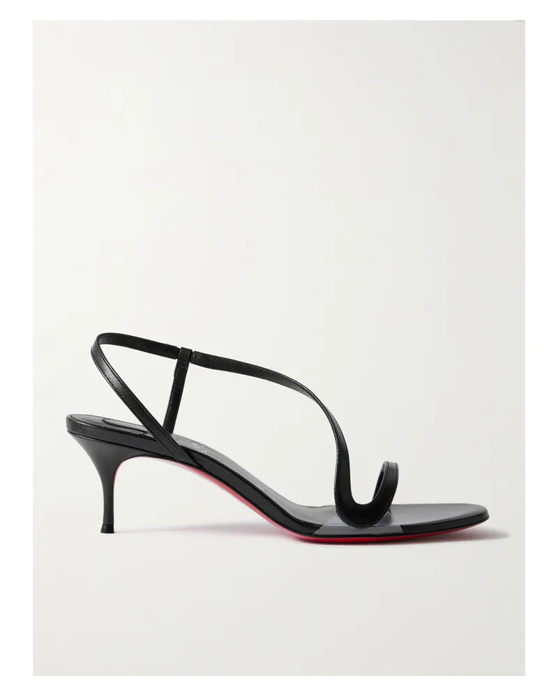 Christian Louboutin Rosalie 55 Leather And Pvc Slingback Sandals - Black Black