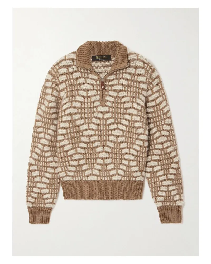 Loro Piana Pullover Aus Kamelhaar In Jacquard-strick - Neutral Neutral