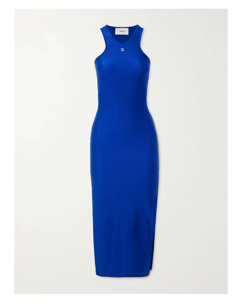 COPERNI Midikleid Aus Glänzendem Jersey Mit Verzierung - Blau Blau