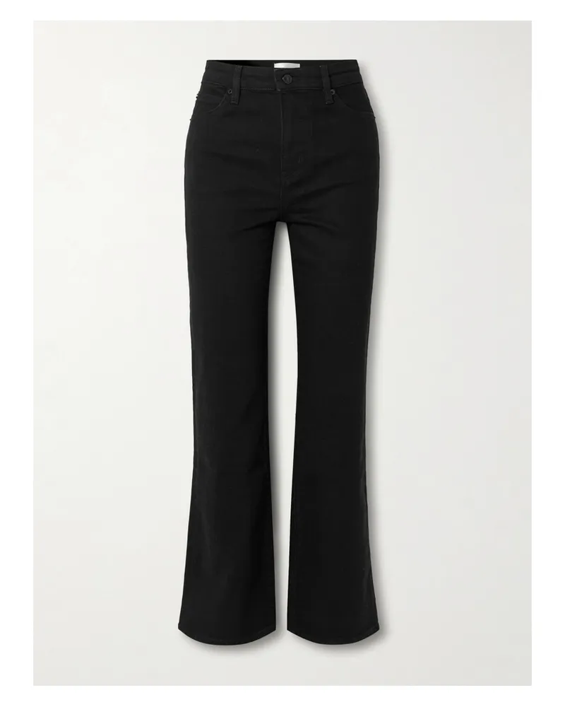 Frame Denim The Arrow Hoch Sitzende Schlagjeans - Schwarz Schwarz