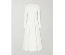 Cotton-jersey And Poplin Maxi Dress - White