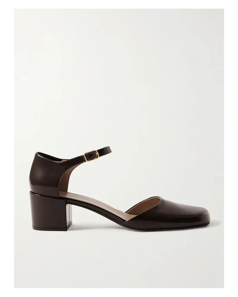 The Row Penelope Glossed-leather Pumps - Brown Brown