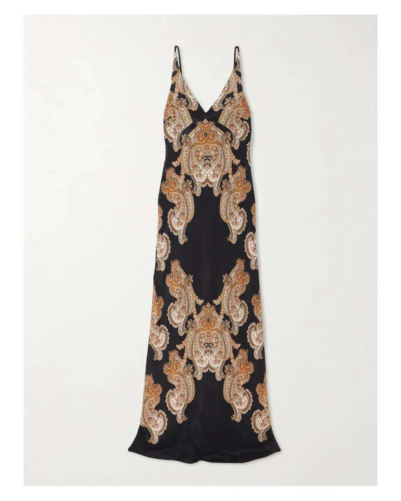 Veronica Beard Donelle Maxikleid Aus Satin Aus Einer Seidenmischung Mit Paisley-print - Mehrfarbig Mehrfarbig