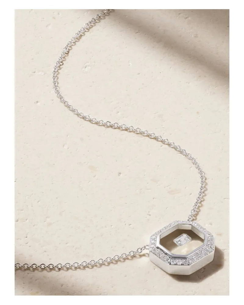 Nikos Koulis Universe Kette Aus 18 Karat Weißgold Mit Diamanten Und Emaille Gold