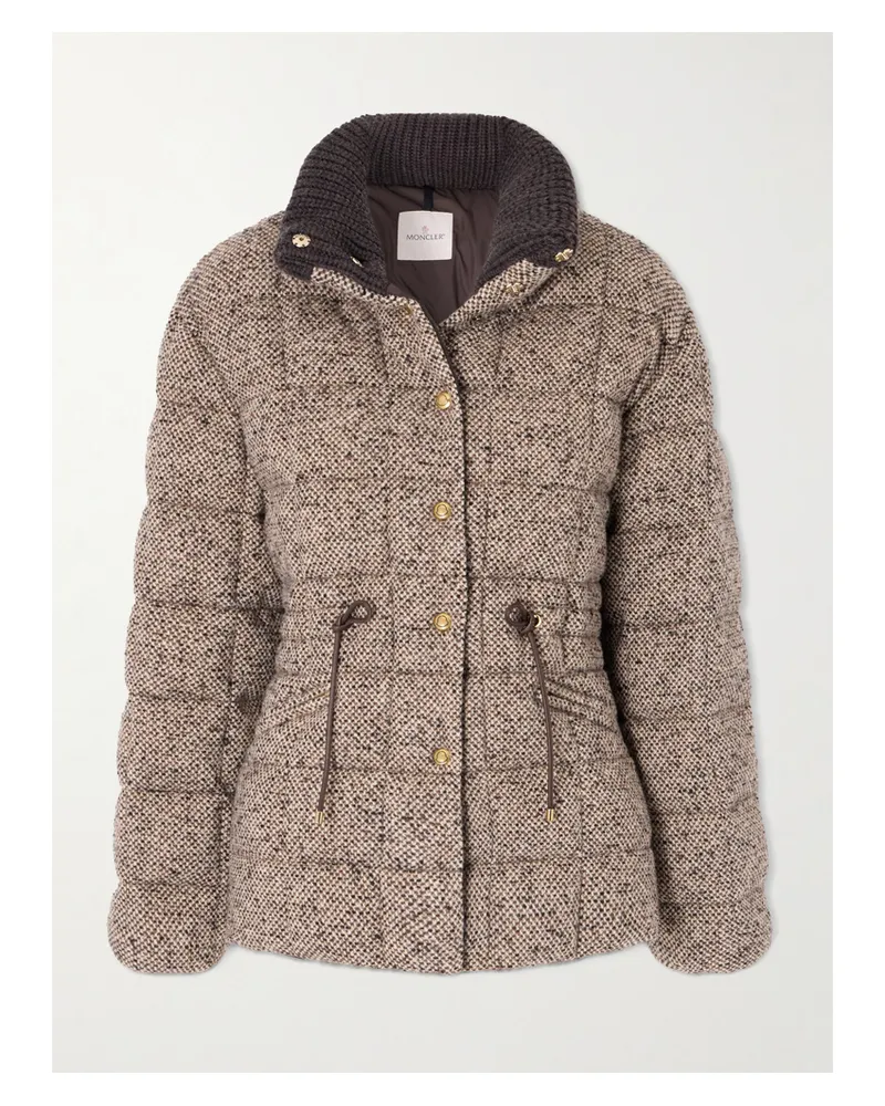 Moncler Antigony Daunenjacke Aus Gestepptem Woll-twill - Braun Braun