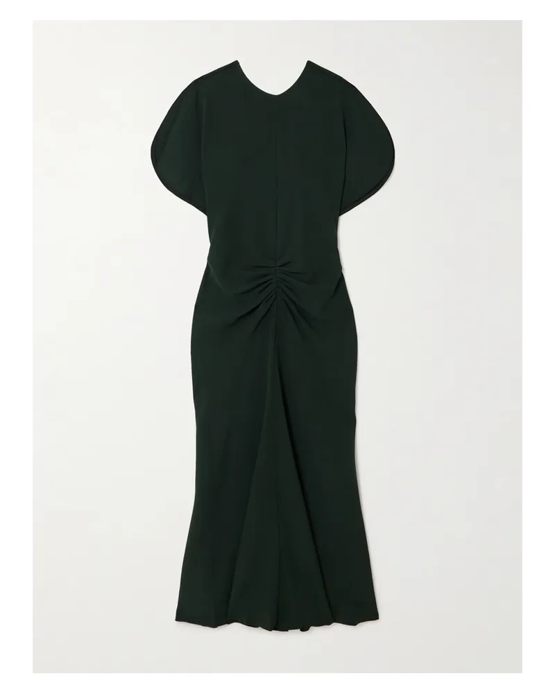Victoria Beckham Midikleid Aus Crêpe Mit Raffungen - Grün Grün