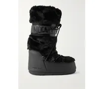 Icon Faux Fur And Faux Leather Snow Boots - Black