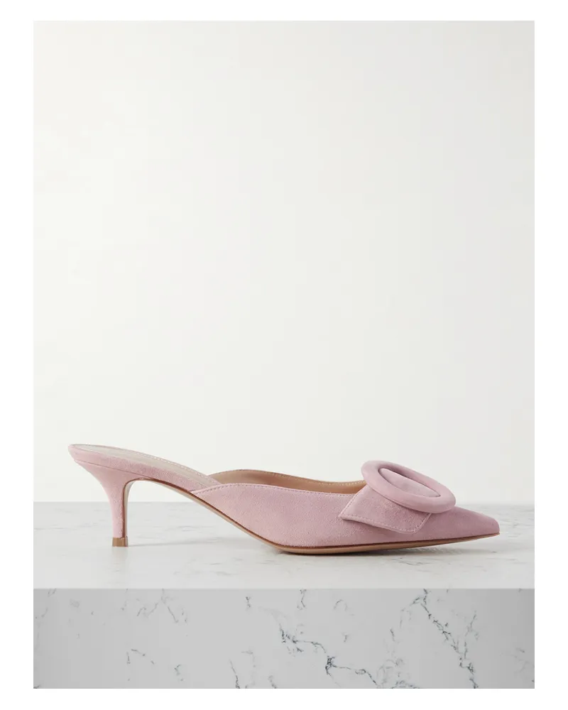 Gianvito Rossi Portofino 55 Mules Aus Veloursleder - Pink Pink