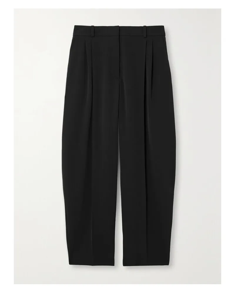 Stella McCartney Verkürzte Hose Aus Einer Wollmischung Mit Falten - Schwarz Schwarz