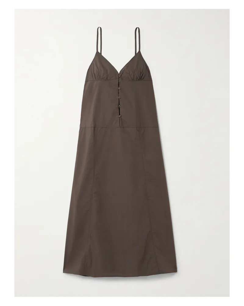 Deiji Studios Midikleid Aus Biobaumwollpopeline - Braun Braun