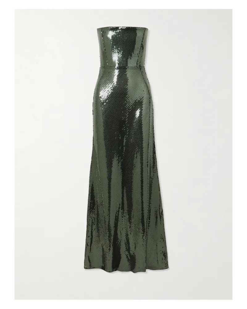 Alex Perry Tägerlose Robe Aus Mesh Mit Pailletten - Grün Grün