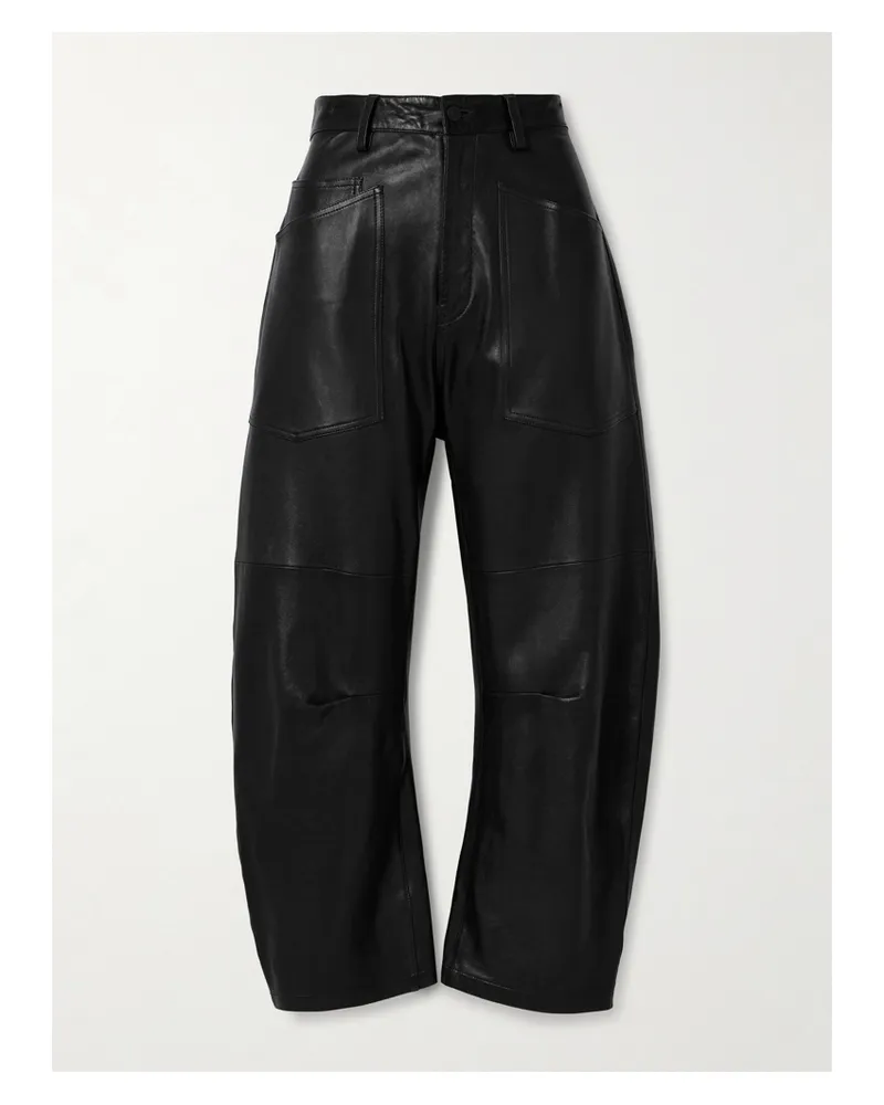 Nili Lotan Shon Barrel-hose Aus Leder - Schwarz Schwarz