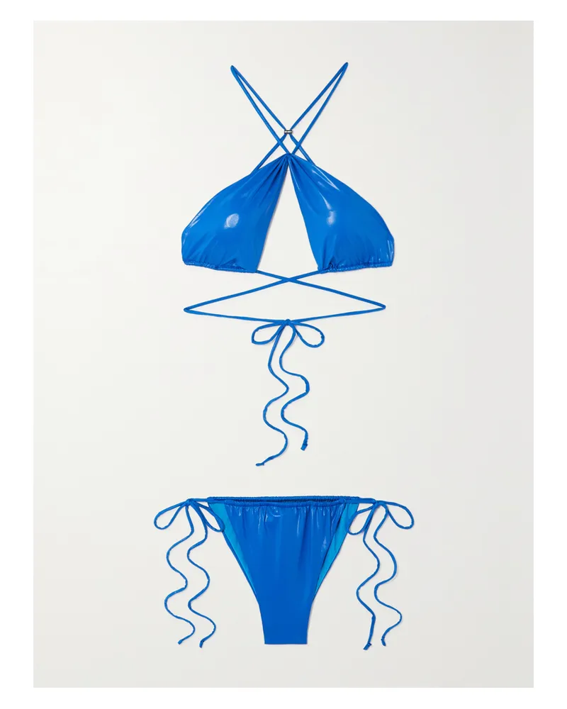 ATTICO Metallic-bikini Zum Binden - Blau Blau