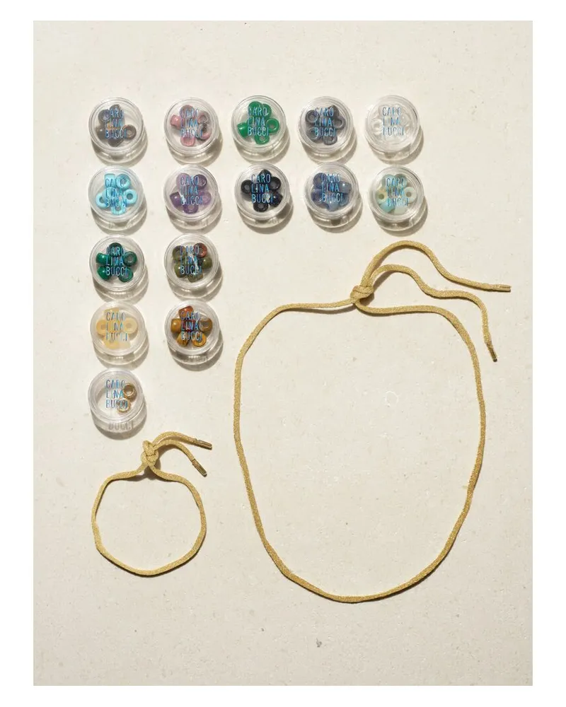 Carolina Bucci Forte Beads Moonbow Set Aus Kette Und Armband Aus Lurex® Mit Mehreren Steinen Und Details Aus 18 Karat Gold Gold