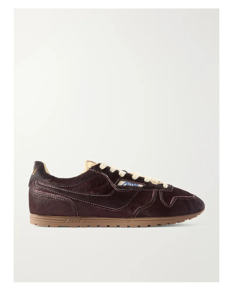 AUTRY Windspin Calf Hair Sneakers - Burgundy Burgundy