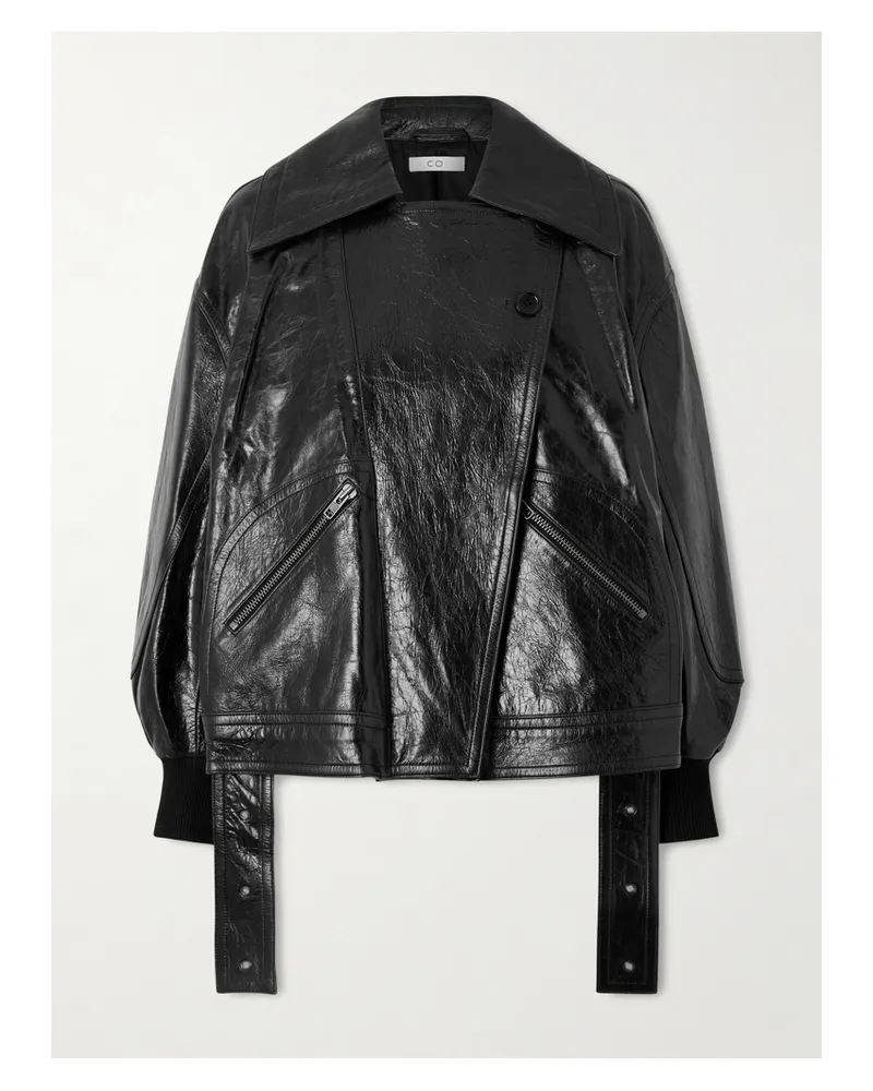 Co Engineered Double-breasted Leather Jacket - Black Black