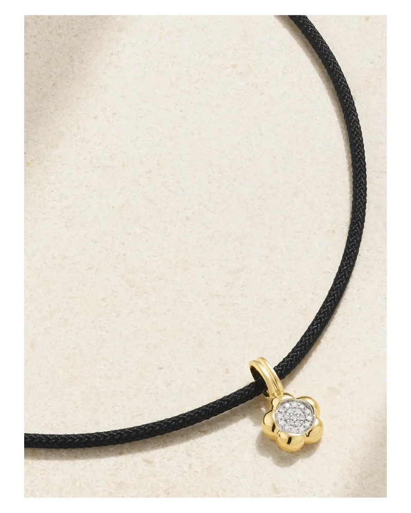 Stone & Strand Crosby Kette Mit Kordel, Diamanten Und Details Aus 10 Karat Gold Gold