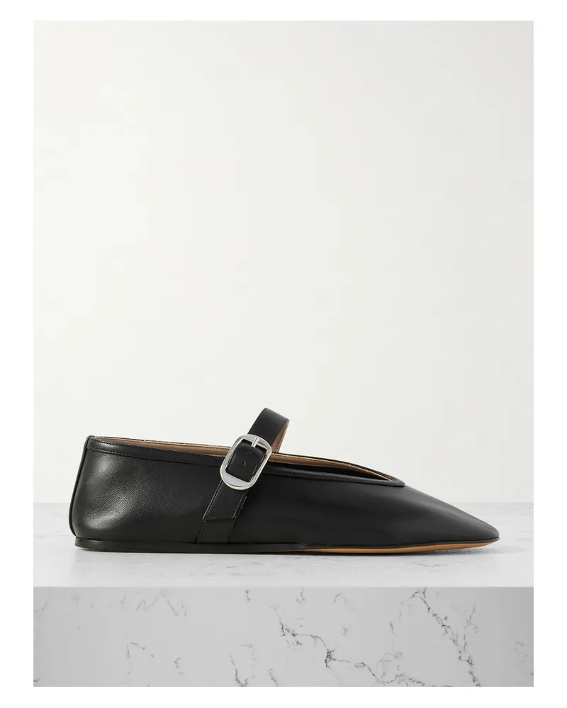 Le Monde Béryl Stella Leather Mary Jane Ballet Flats - Black Black