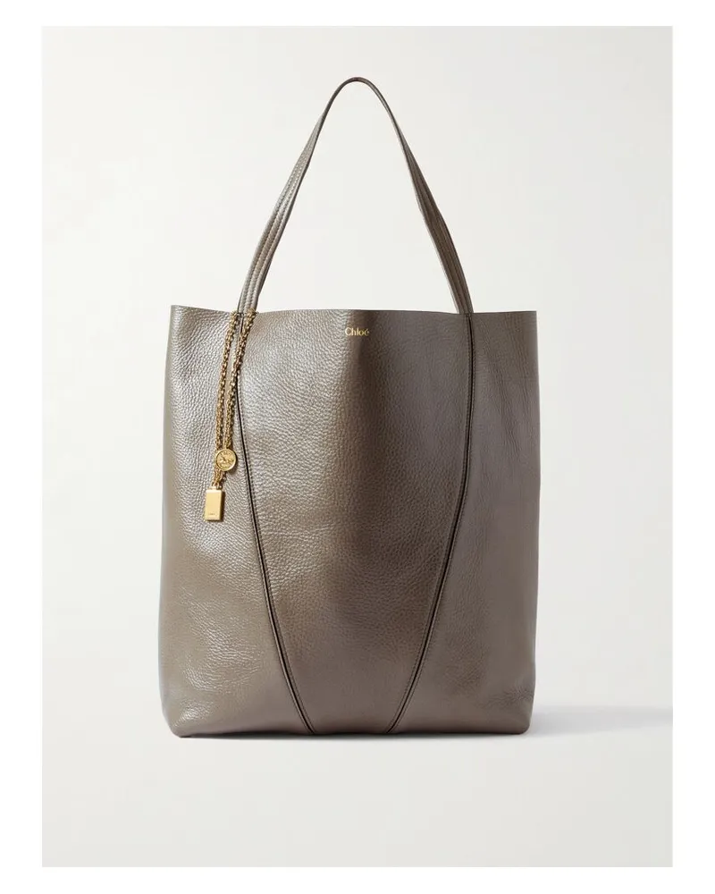 Chloé Spin Tote Aus Strukturiertem Leder Mit Verzierungen - Braun Braun