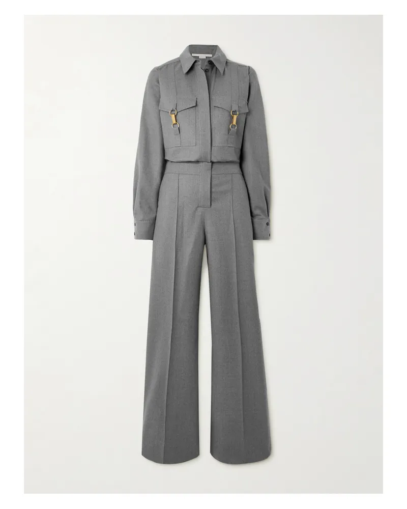 Stella McCartney Jumpsuit Aus Woll-twill Mit Verzierungen - Grau Grau