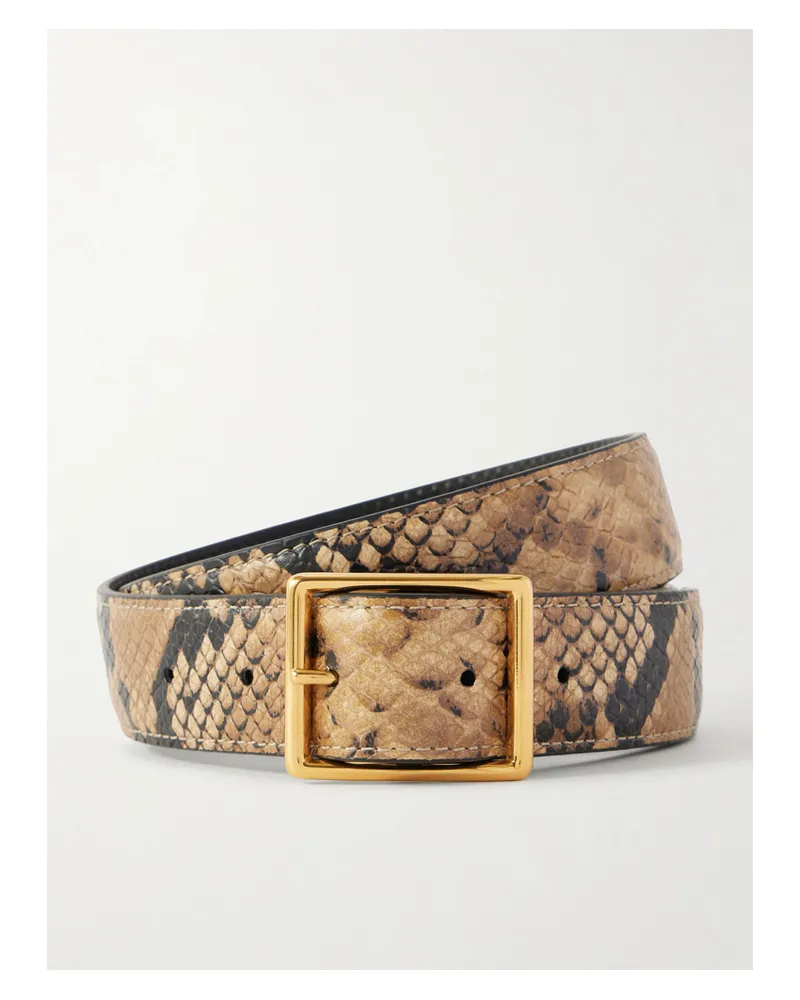 Nili Lotan Gabriele Snake-effect Leather Belt - Animal print Animal