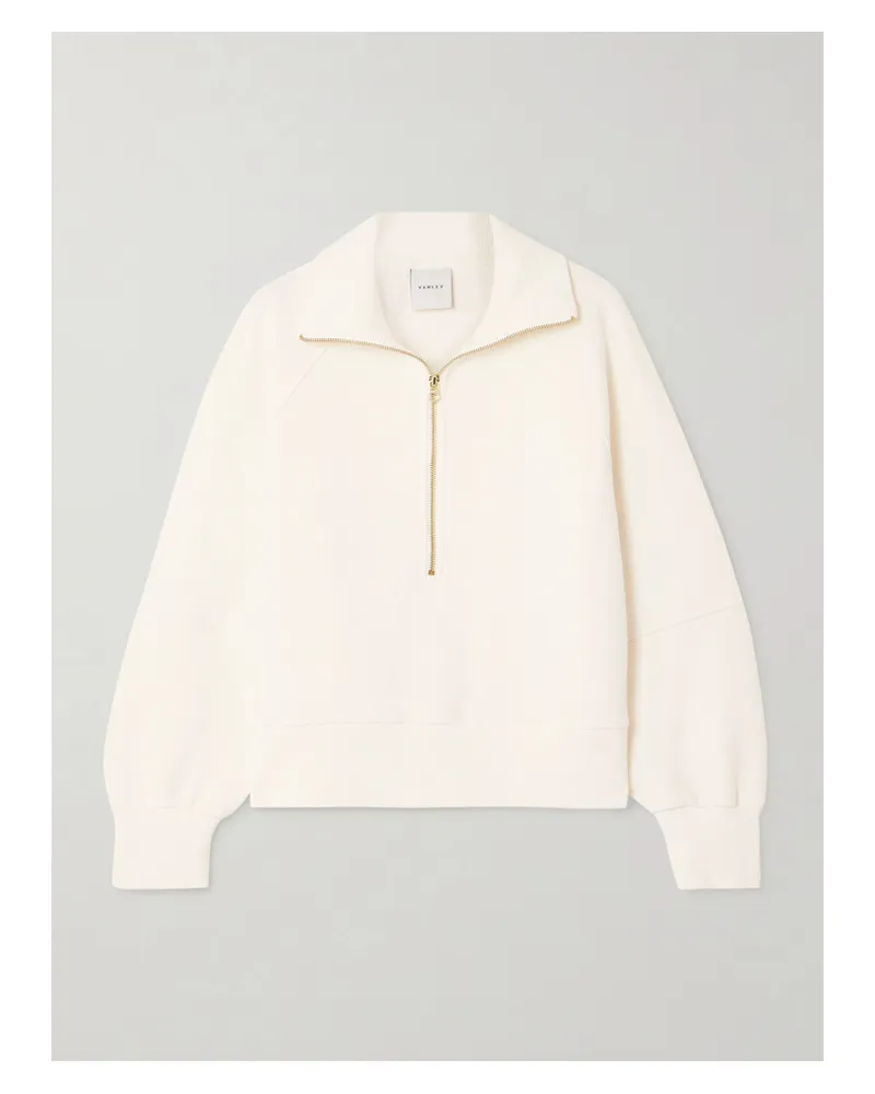 Varley Milano Sweatshirt Aus Geripptem Jersey Aus Einer Baumwollmischung - Elfenbein Elfenbein