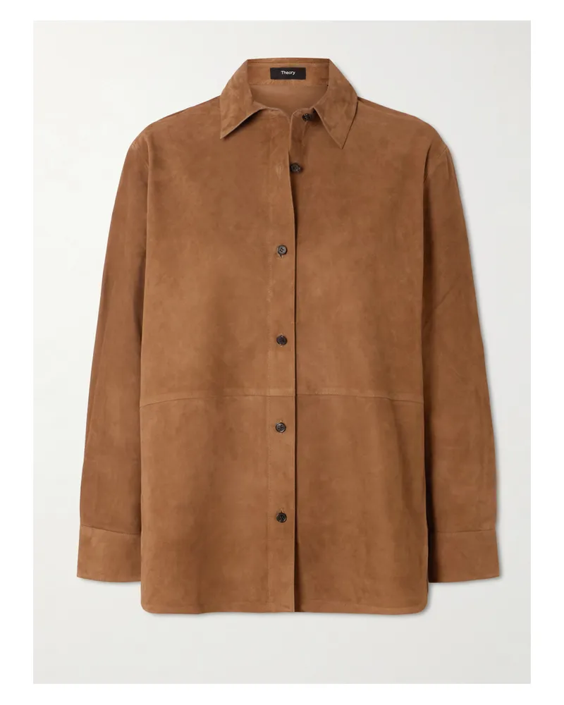Theory Reece Hemd Aus Veloursleder - Braun Braun